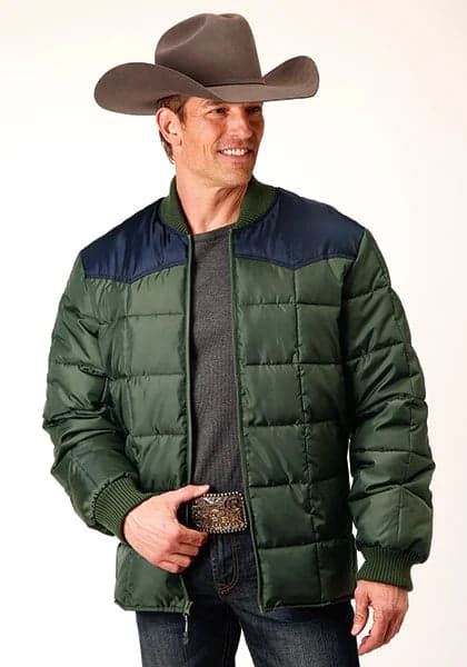 Roper 1473 Poly Filled (Navy/Green) - Men's Jacket