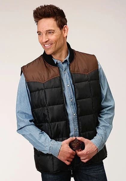 Roper 1473 Poly Filled (Brown/Black) - Men's Vest