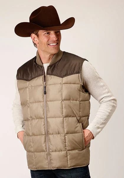 Roper 1473 Poly Filled (Brown/Tan) - Men's Vest