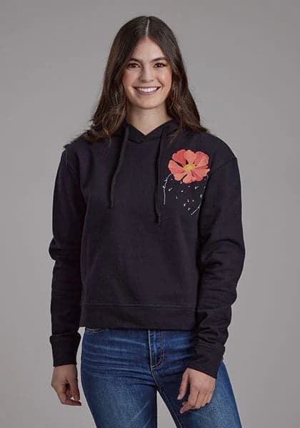 Roper 2272 Flower Print (Black) - Women's Hoodie Sweatshirt