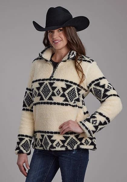 Roper 2260 Aztec (Cream) - Women's Fleece Pullover