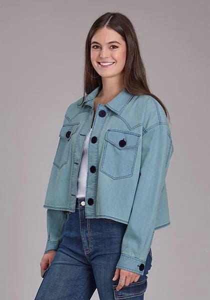 Roper 2450 Cropped (Blue) - Women's Denim Jacket