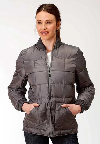 Roper 1473 Quilted Poly (Grey) - Women's Jacket