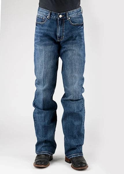 Tin Haul 421 Regular Joe Stretch Deco Pockets (Medium Wash) - Men's Bootcut Jeans
