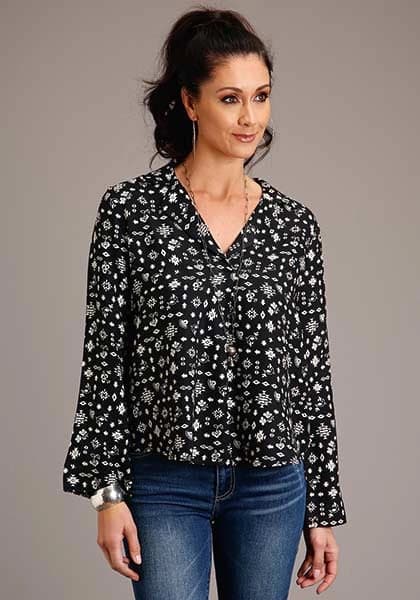 Stetson 1417 Southwestern Ditzy (Black) - Women's Blouse