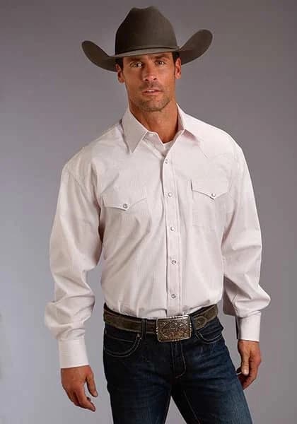 Stetson 5663 Two Stripe (Pink) - Men's Western Shirt
