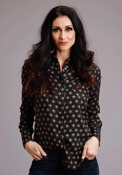 Stetson 00442 Horse Polkadot (Black) - Women's Blouse