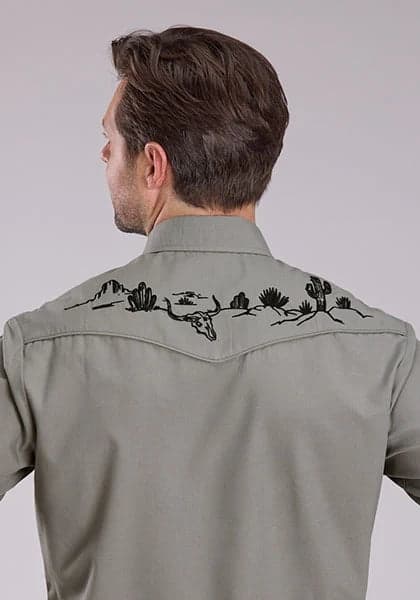 Roper 2475 Solid (Grey) - Men's Western Shirt
