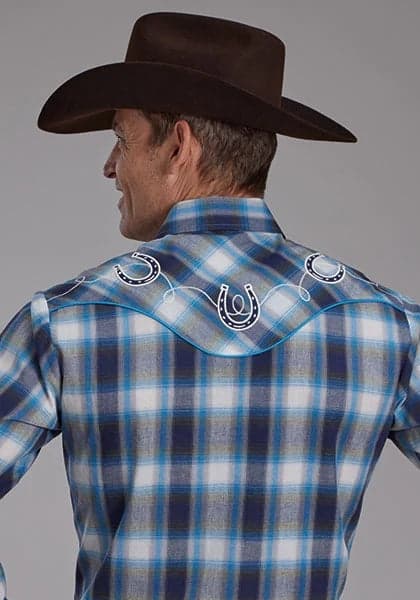 Roper 2102 Plaid (Blue) - Men's Western Shirt
