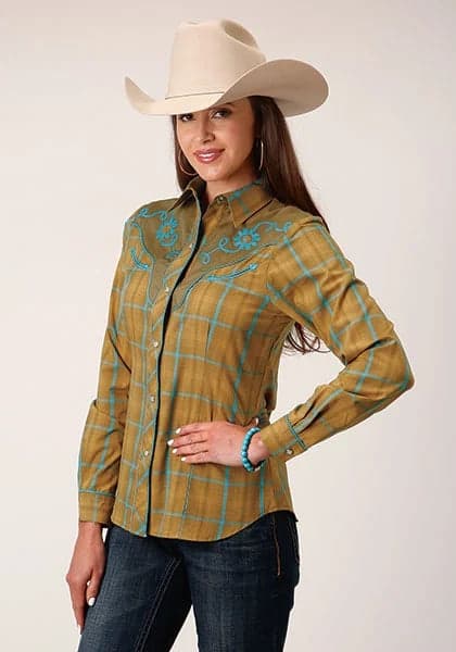 Roper 1714 Fancy Applique (Butterscotch) - Women's Western Shirt
