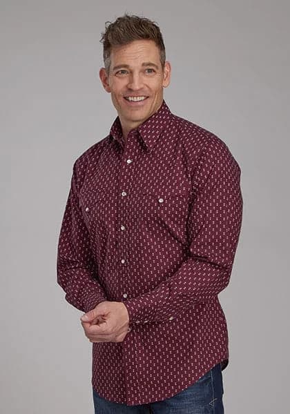 Roper 2174 Arrow Print (Red) - Men's Western Shirt