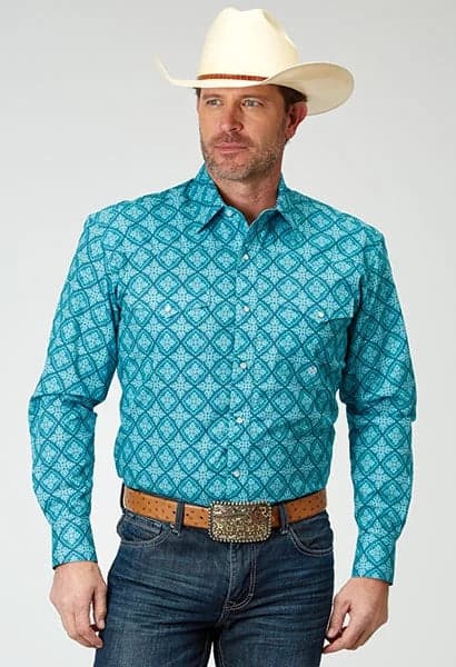Roper 1937 Lake Medallion (Turquoise) - Men's Western Shirt