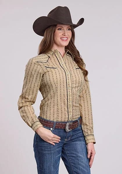 Roper 2661 Wallpaper Floral (Tan) - Women's Western Shirt