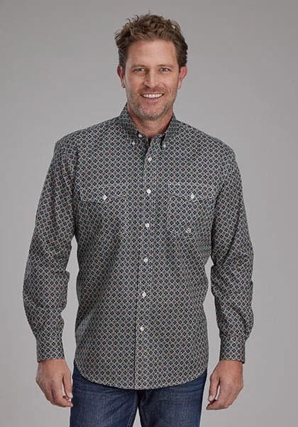 Roper 2151 Acorn Foulard (Brown) - Men's Western Shirt