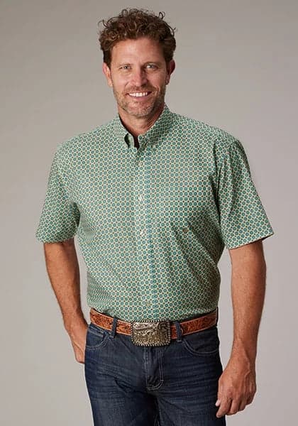 Roper 2021 Sedona Foulard (Turquoise) - Men's Short Sleeve Shirt