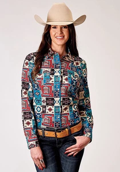 Roper 1909 Vintage Patchwork Print (Multi) - Women's Western Shirt