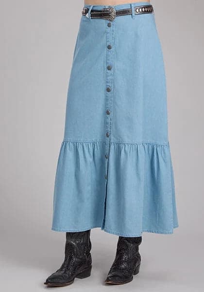 Roper 2337 Solid Denim (Blue) - Women's Skirt