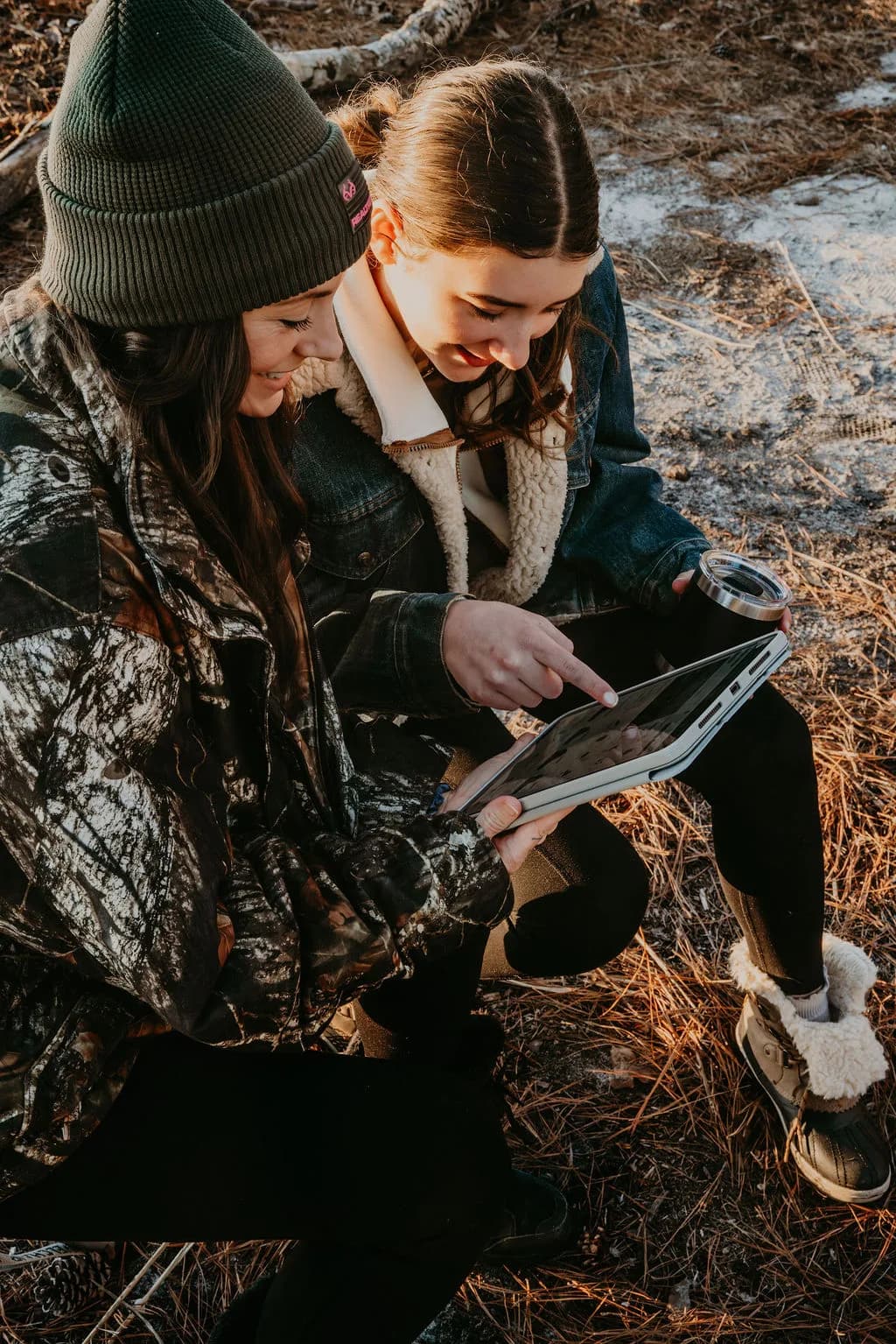 Overhead of friends sharing a tablet