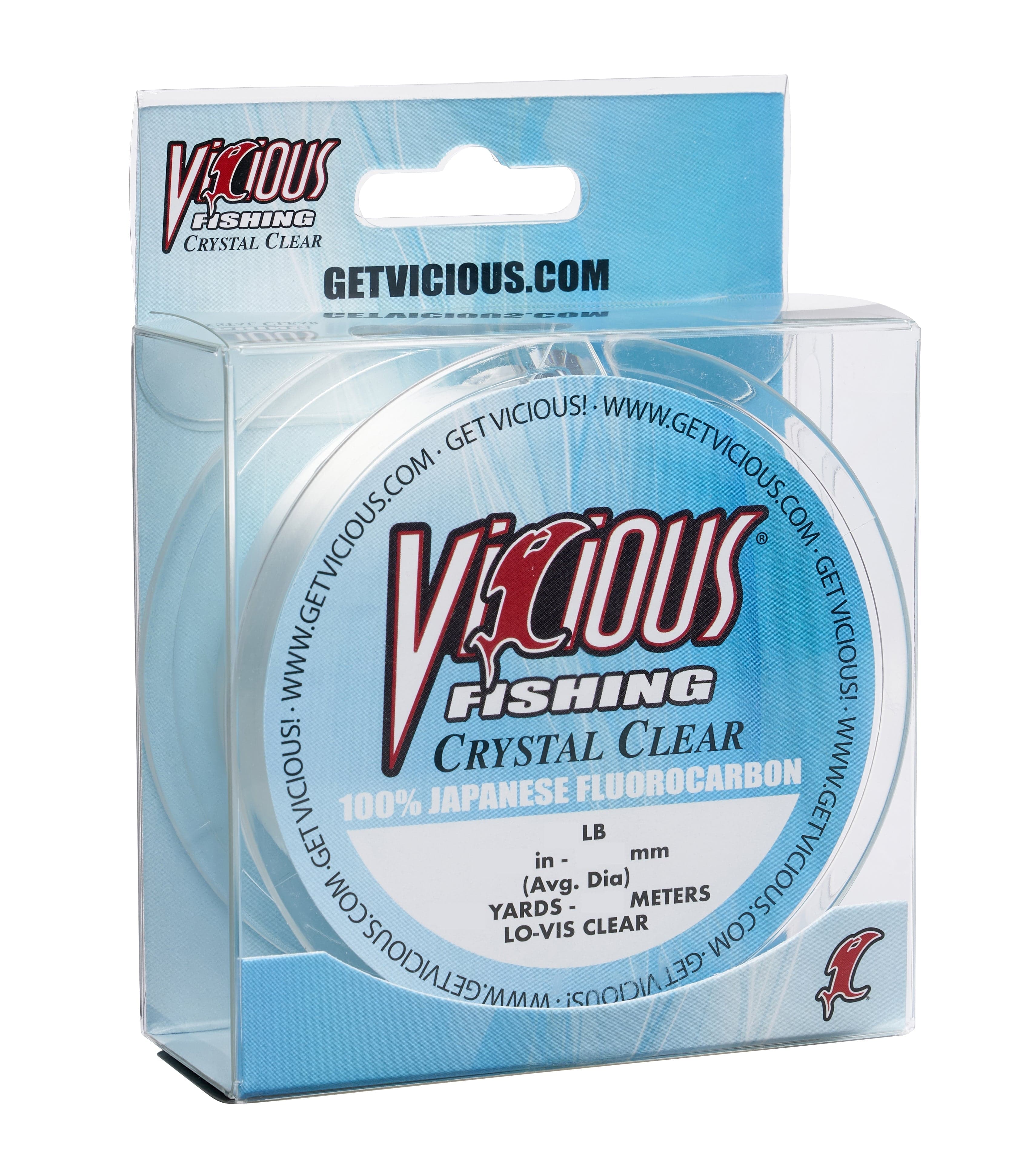 Vicious Crystal Clear 100% Japanese Fluorocarbon - 8 Lb Test