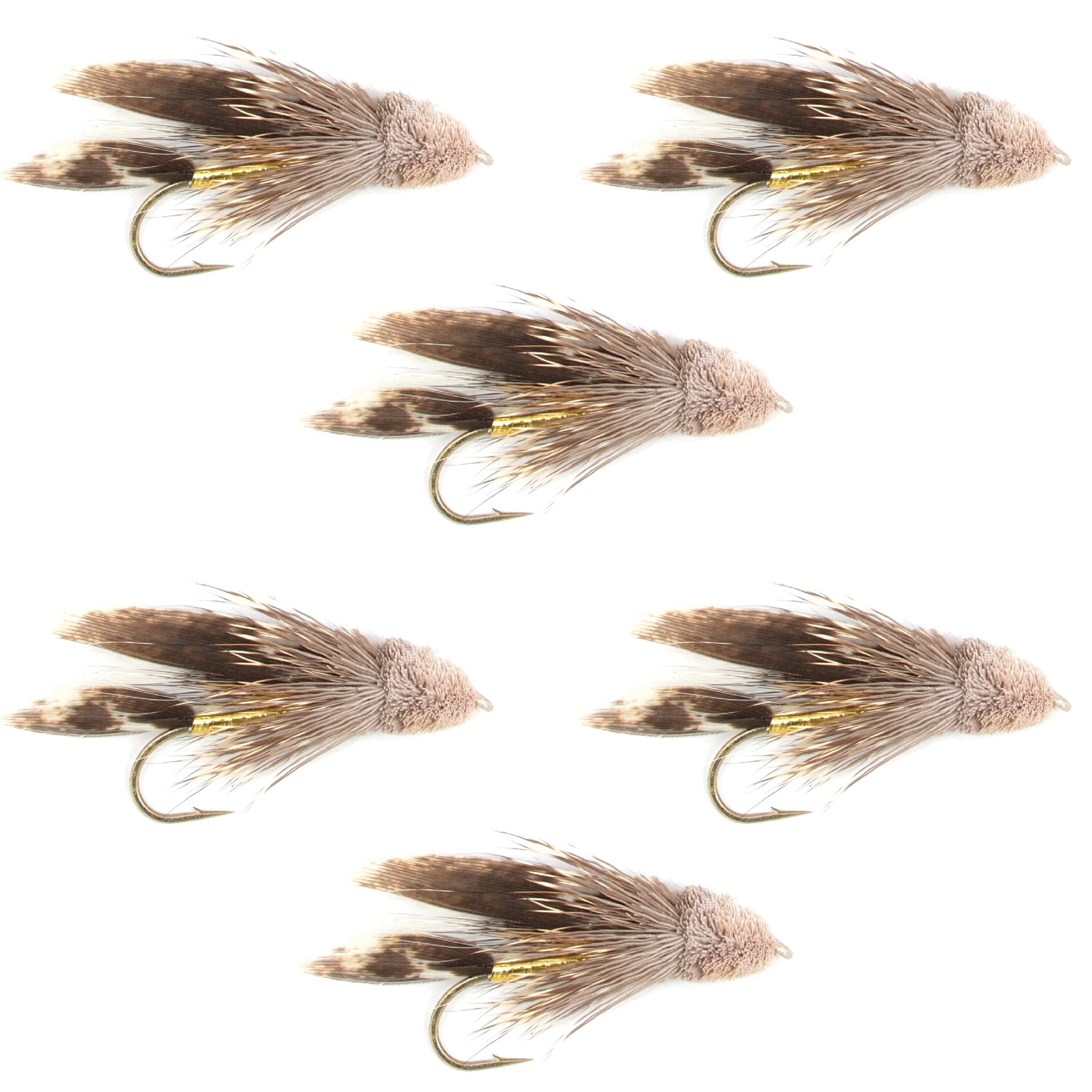 Muddler Minnow Fly Fishing Flies - Classic Bass and Trout Streamers - Set of 6 Flies Hook Size 10