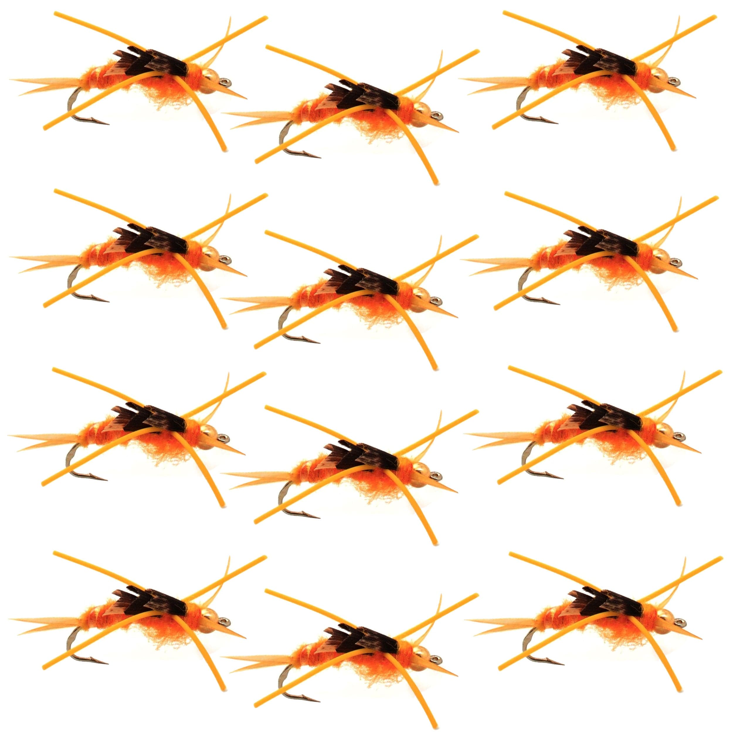 Gold Bead Kaufmann's Golden Stone Fly Nymph Rubber Legs - 1 Dozen Flies Hook Size 6