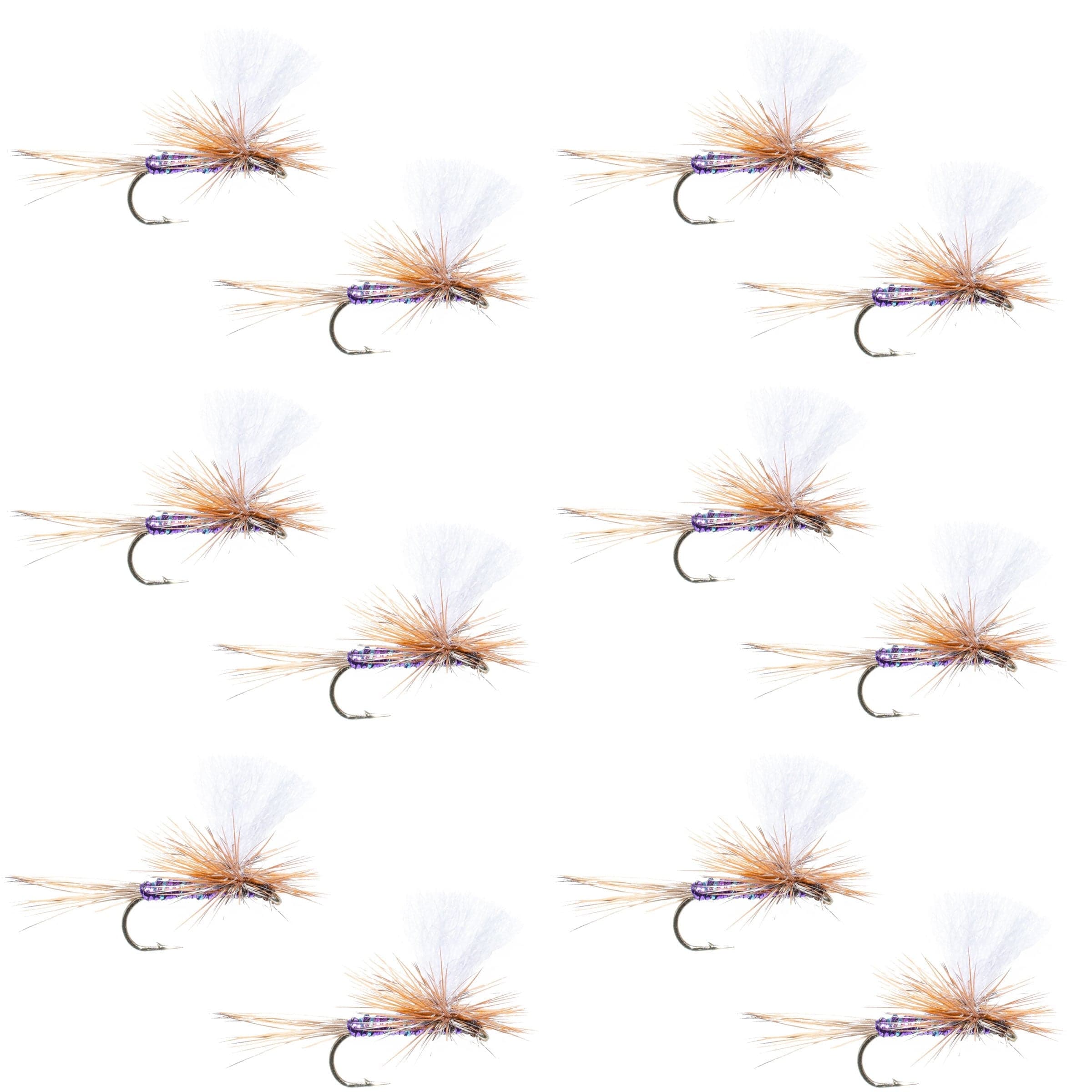 Parachute Super Flash Purple Haze Dry Fly - 12 Flies Size 18