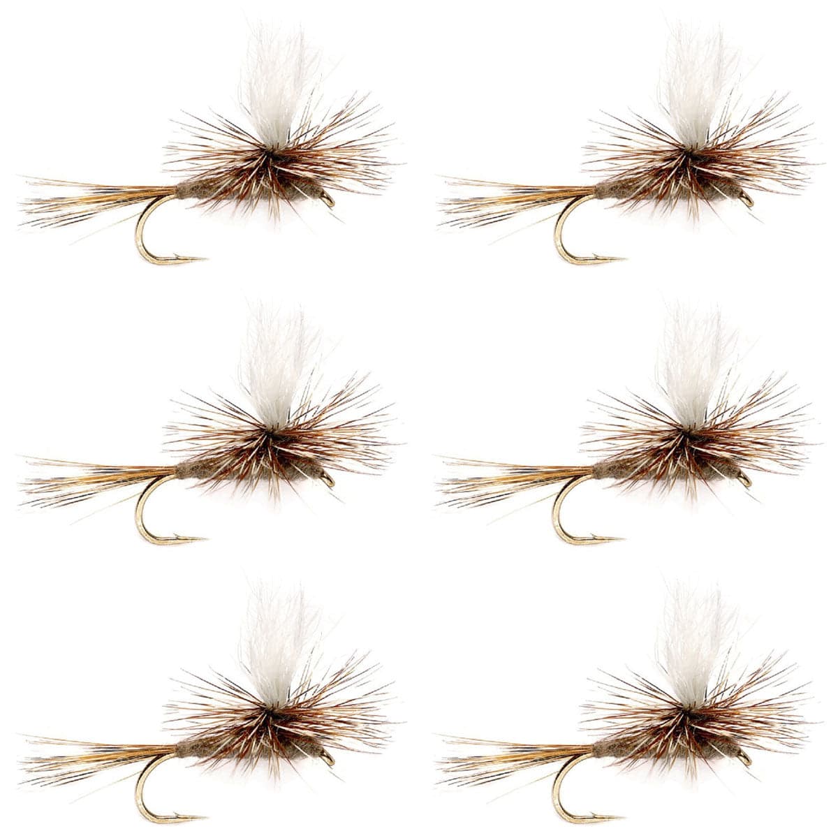 Adams Parachute Classic Dry Fly - 6 Flies Hook Size 14