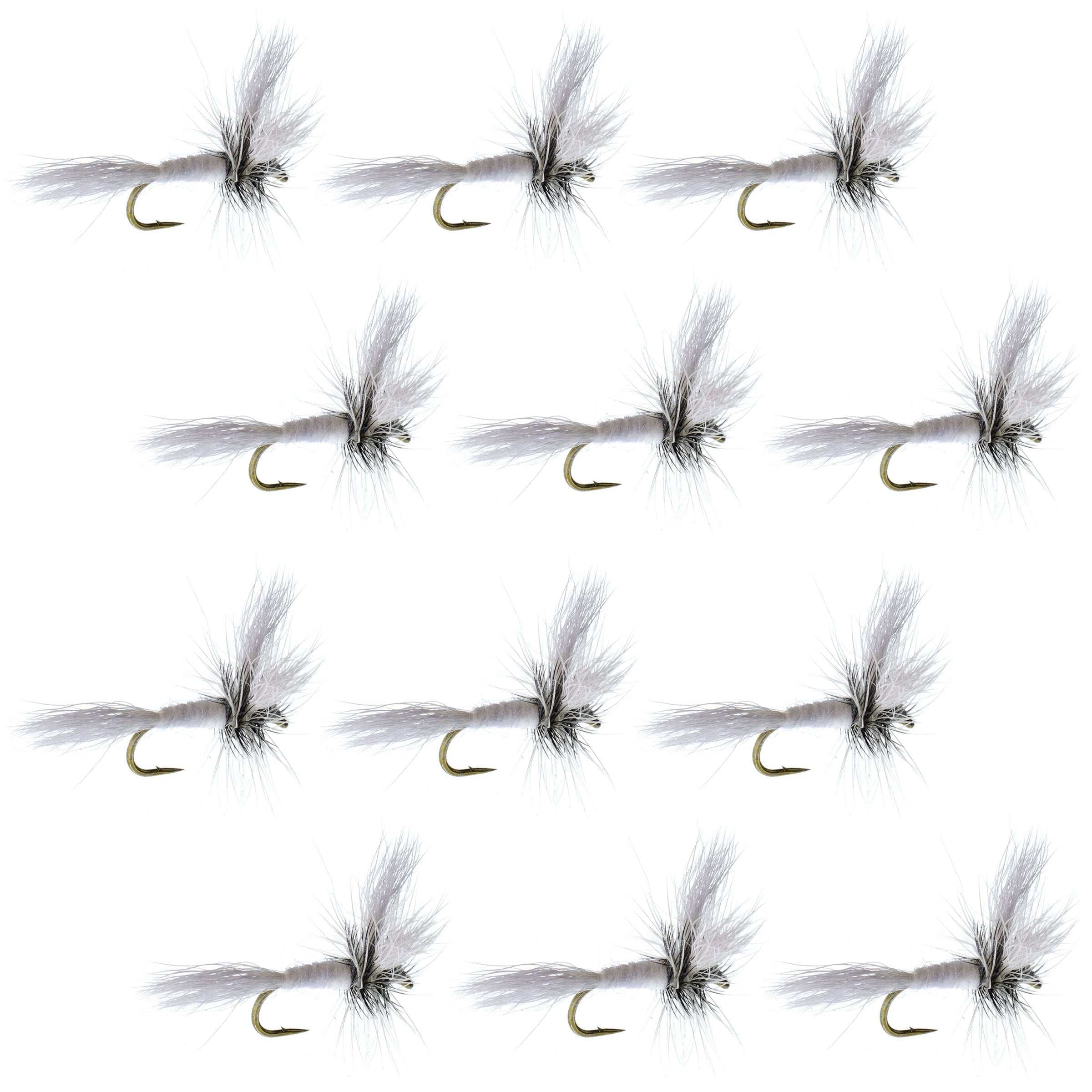Barbless White Wulff Classic Hair Wing Dry Fly - 1 Dozen Flies Hook Size 10