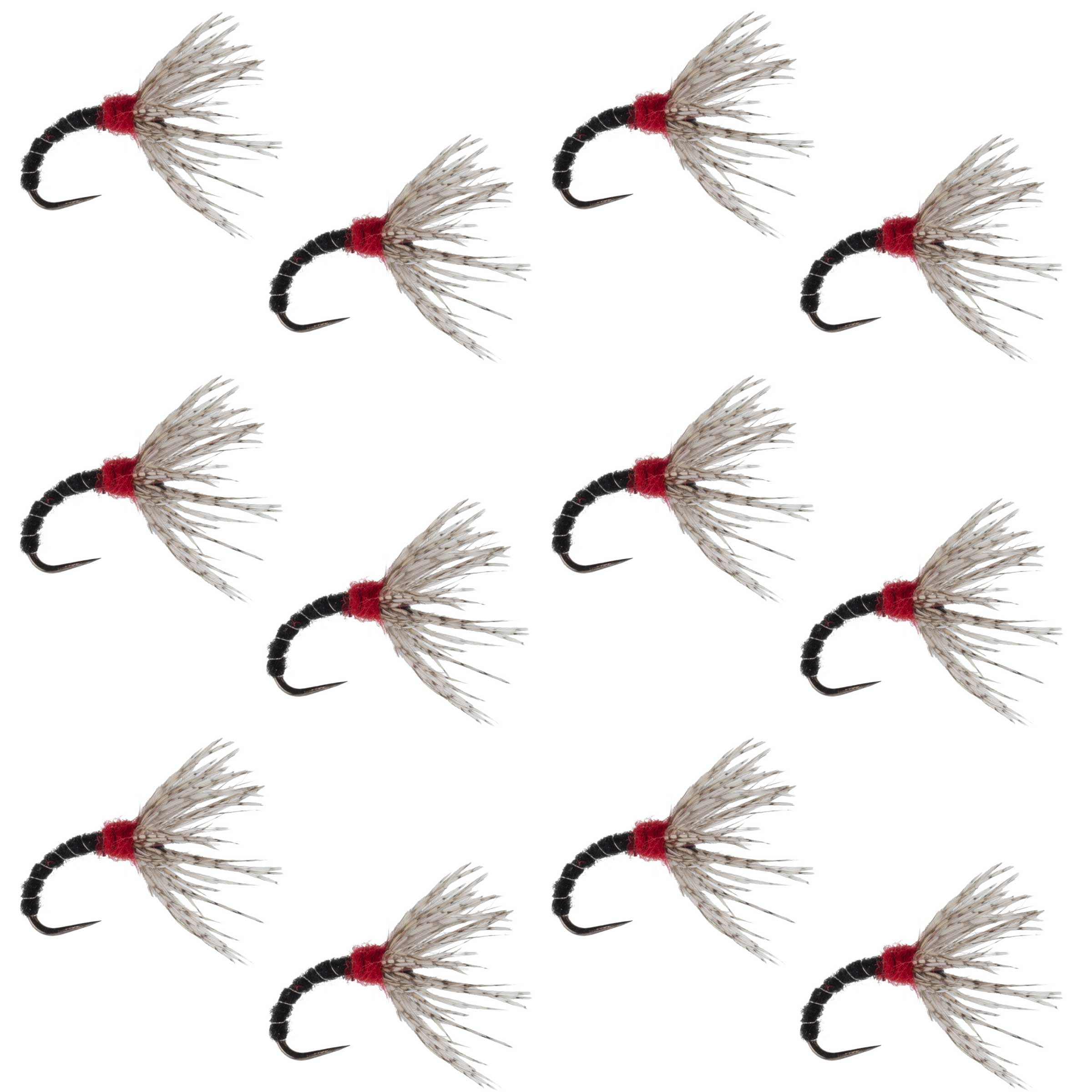 Black Zebra Sakasa Kebari - 12 Tenkara Flies - Size 16