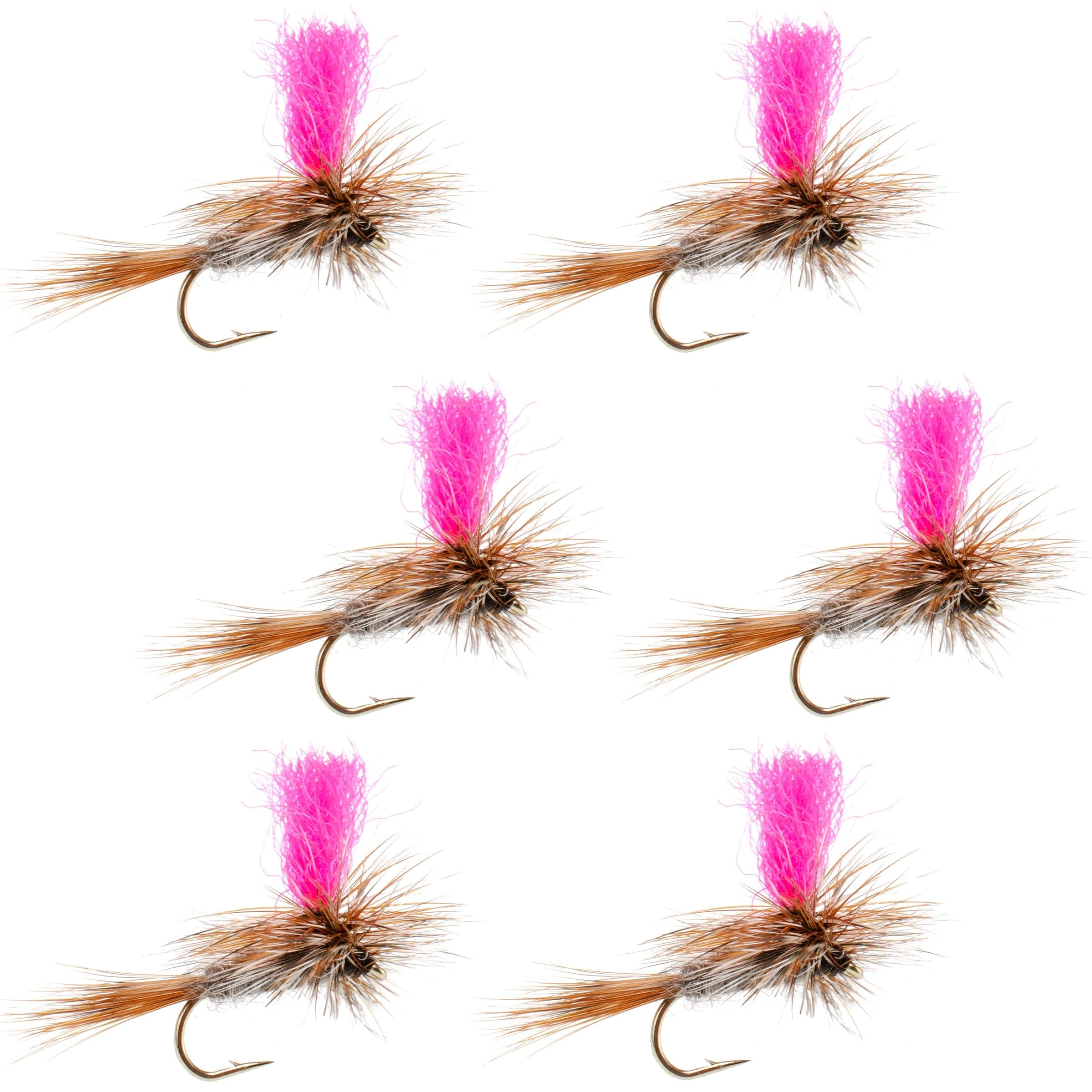 Adams Hi-Viz Parachute Classic Dry Fly - 6 Flies Hook Size 14