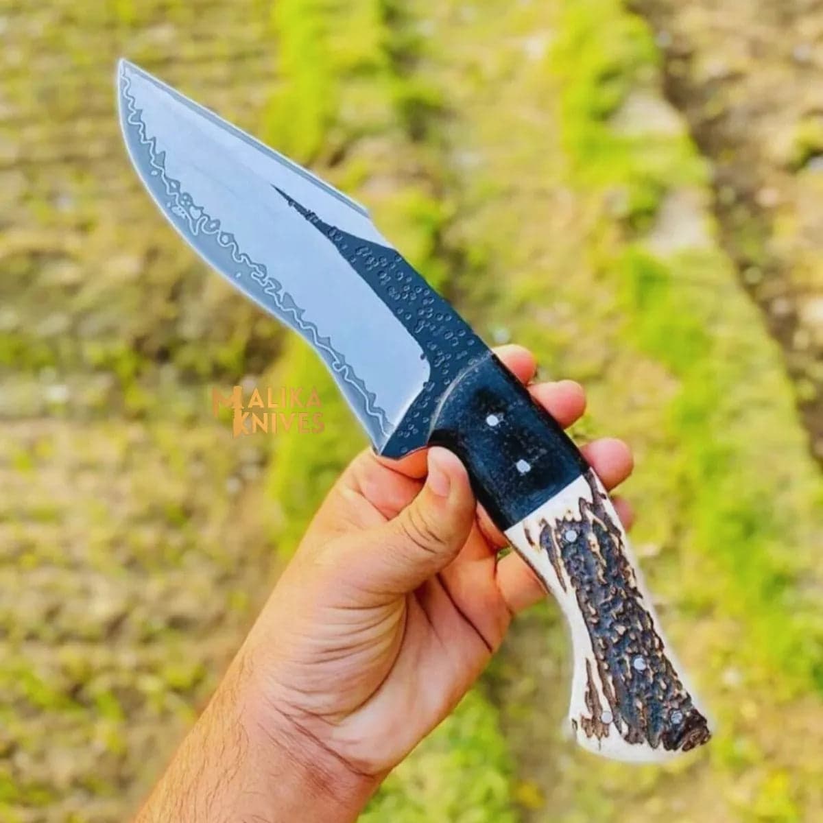 D2 Stag Hunting Knife 7" Blade Full Tang Outdoor