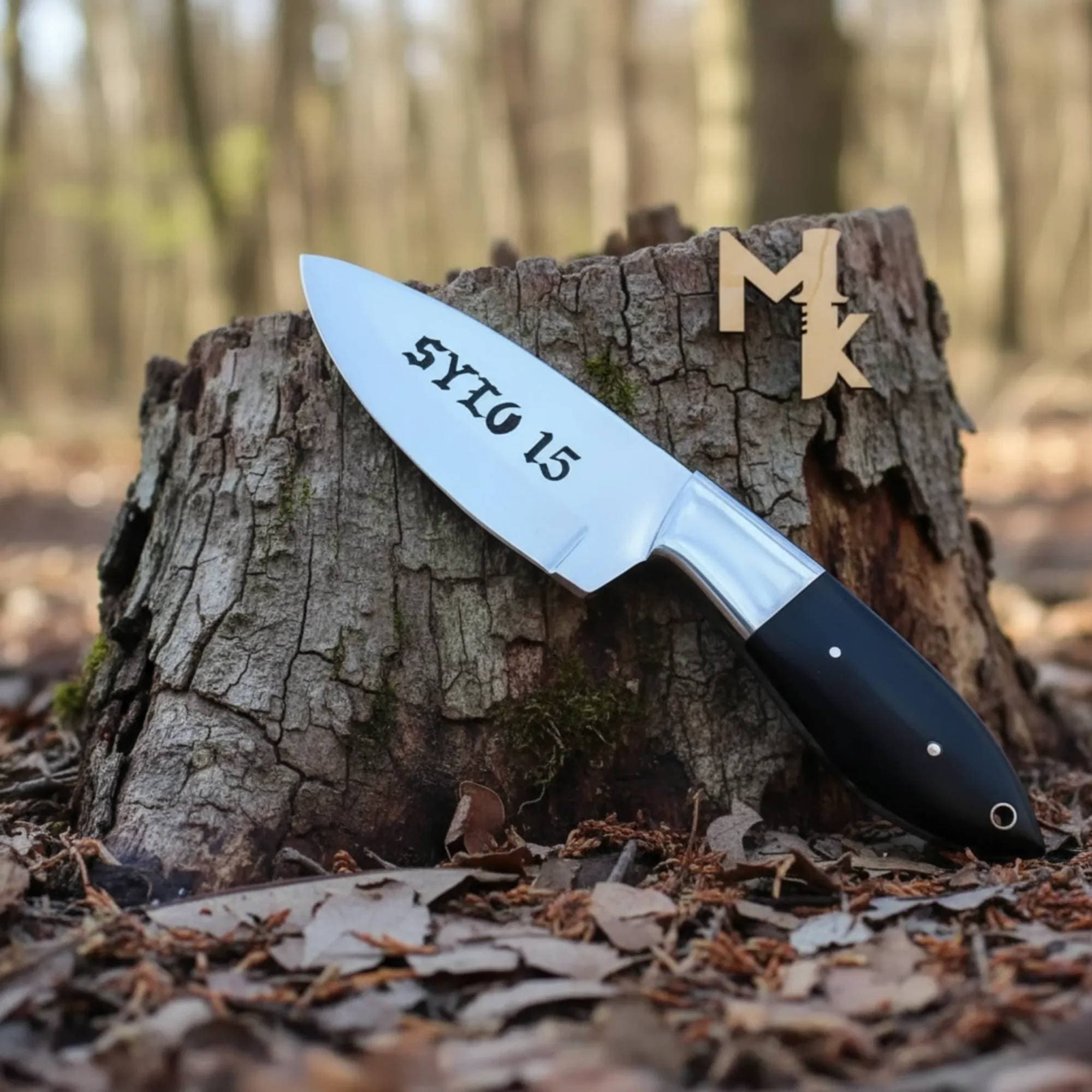 Outlaws D2 Hunting Knife Bull Horn Handle