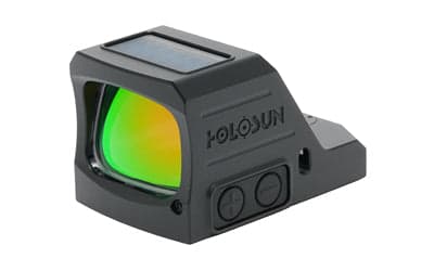 Holosun Technologies 407COMP X3 - Green Dot - Open Pistol Sight - 2 MOA Dot - 1X Magnification - RMR Footprint - Anodized Finish - Black