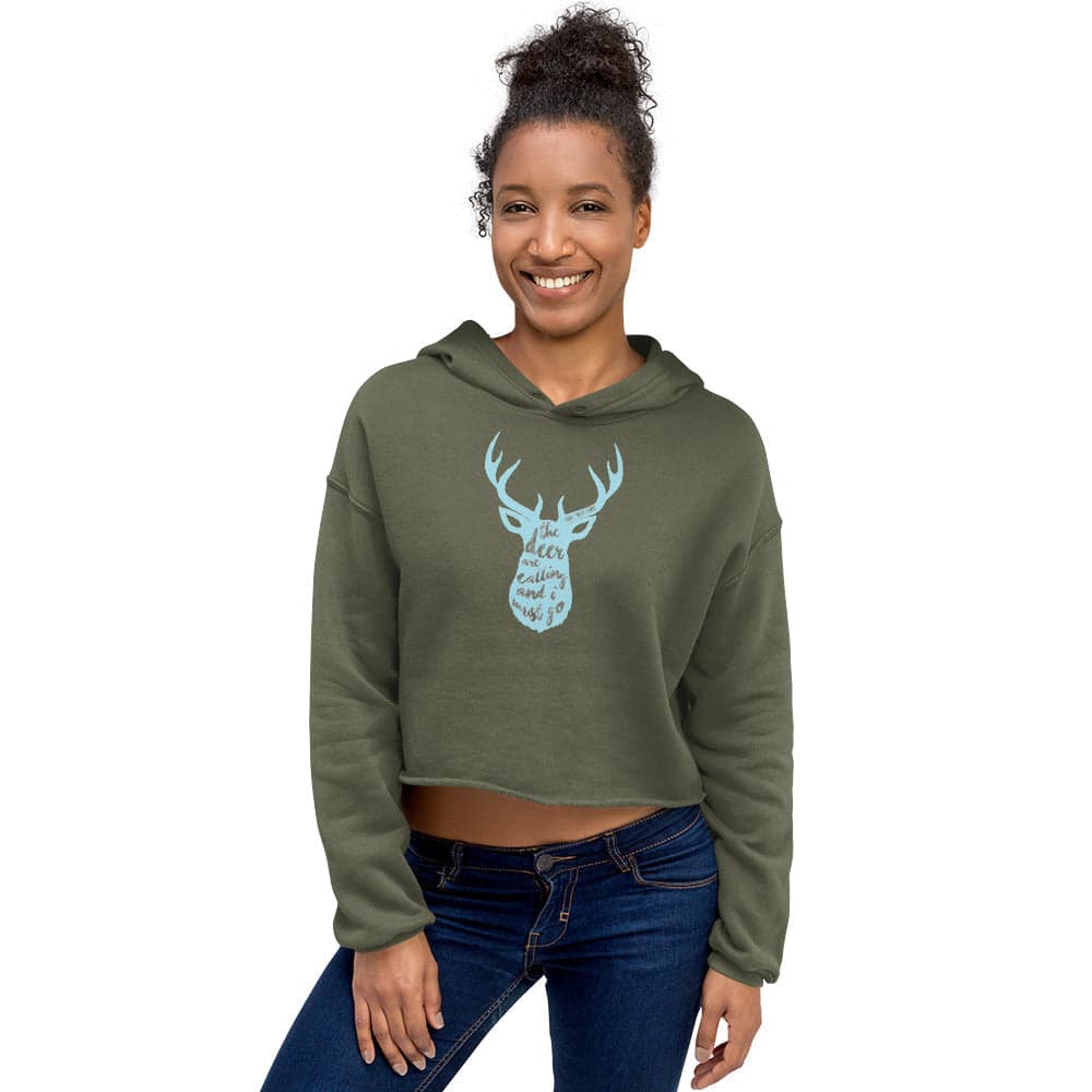 The Deer Are Calling Crop Hoodie