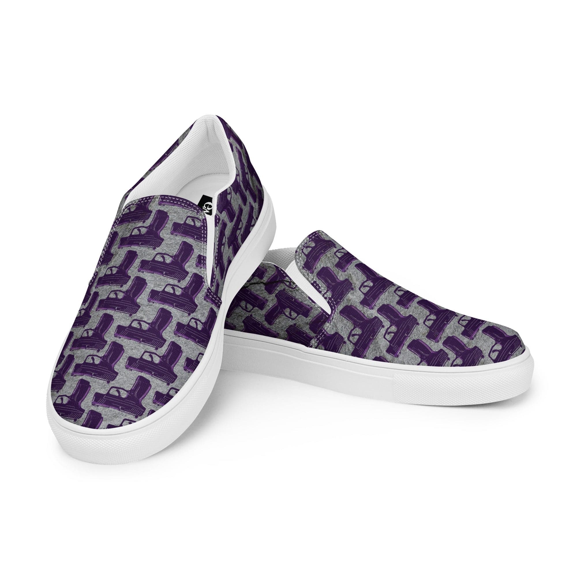 Purple Haze Pistol Palooza Women’s Canvas Slip-On Shoes