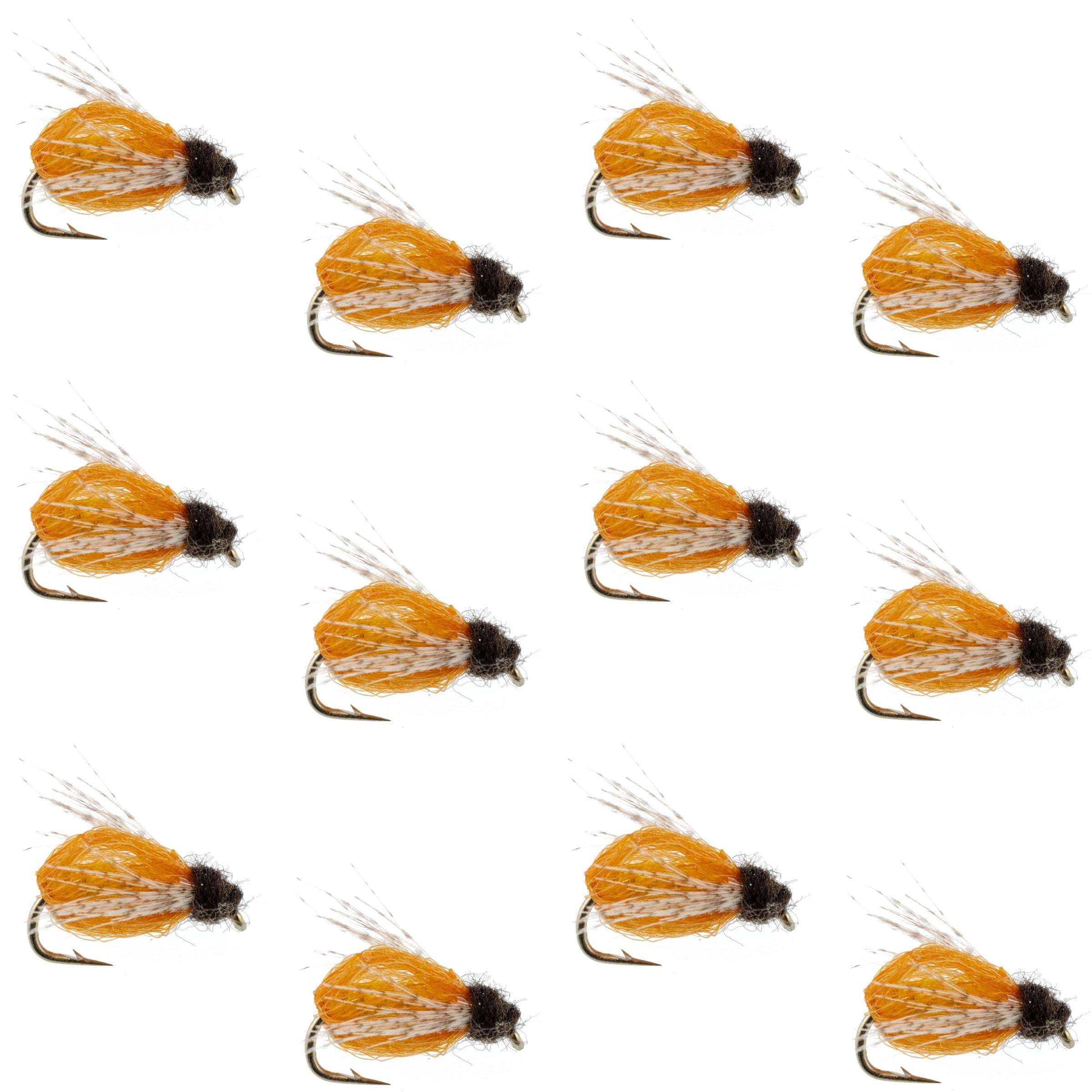 LaFontaine Amber Deep Sparkle Caddis Pupa - 1 Dozen Flies Hook Size 12