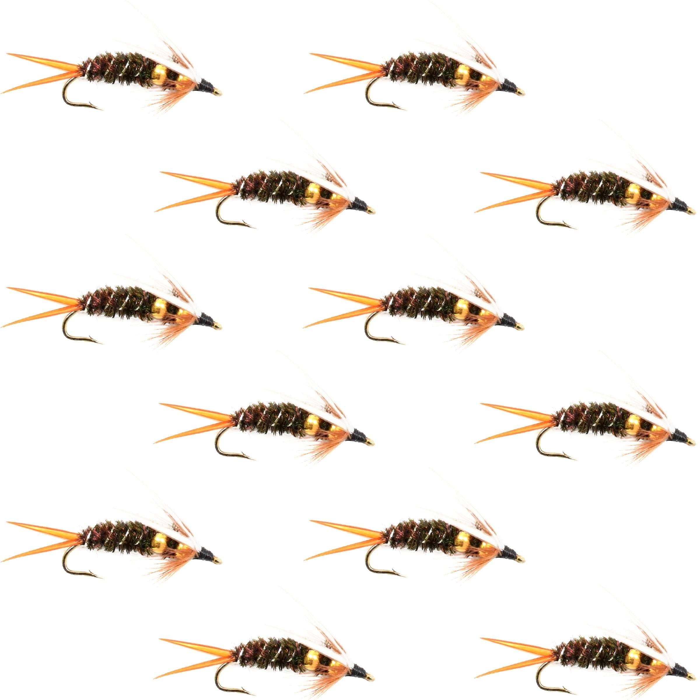 Double Bead Prince Nymph Fly Fishing Flies - 12 Flies Hook Size 14