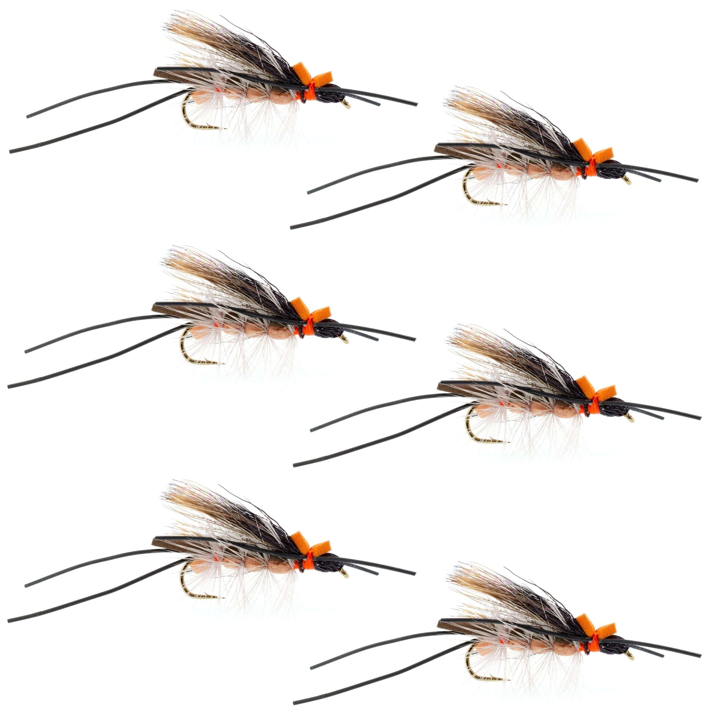 Flat Foam Salmonfly Stone - Stonefly Dry Fly - 6 Flies Hook Size 6