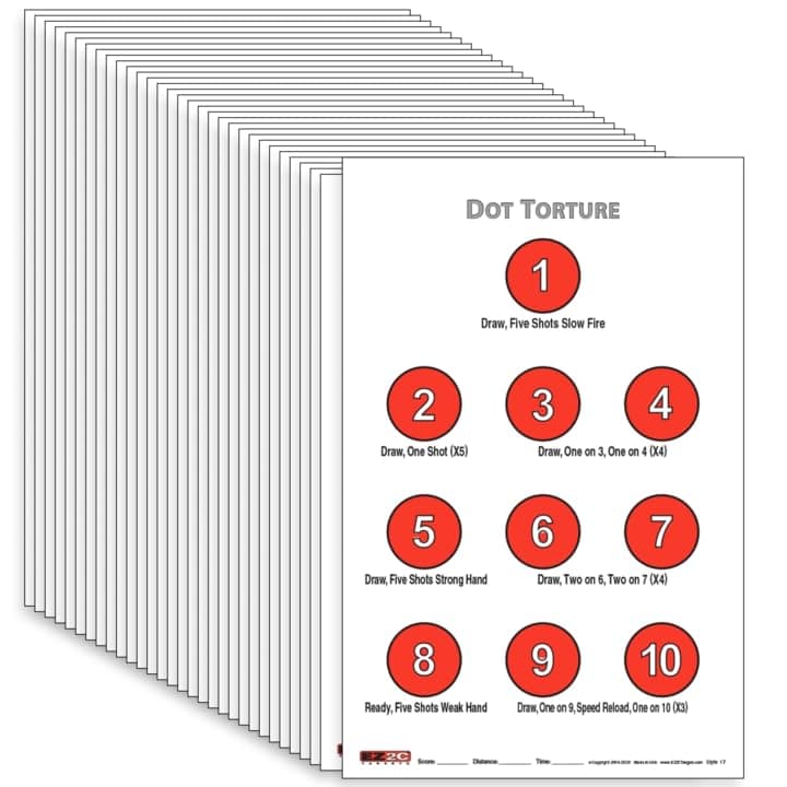 EZ2C Targets #17: Dot Torture Drill 11"x17" Paper Shooting Target USA MADE