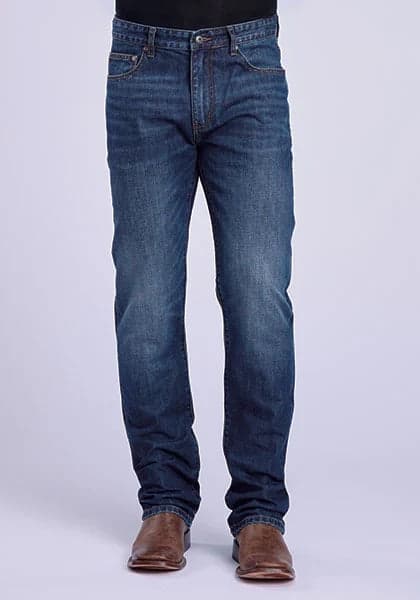 Stetson 1210 Straight Fit (Orange/Dark Wash) - Men's Jeans