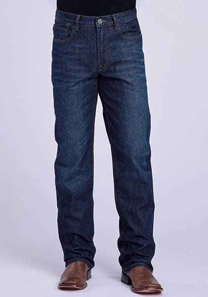 Stetson 1520 Straight Leg Fit Zig Zag Pockets (Dark Wash) - Men's Jeans