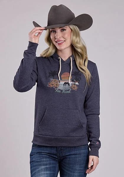 Tin Haul Hawaiian Sunset (Navy) - Women's Hoodie Sweatshirt