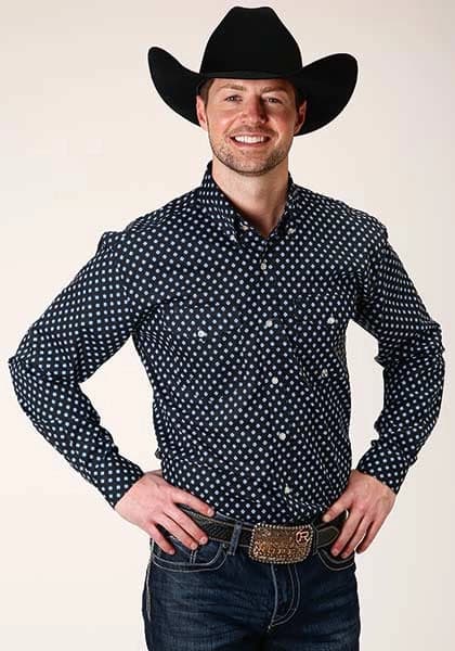 Roper 1381 New Star Foulard (Black) - Men's Western Shirt
