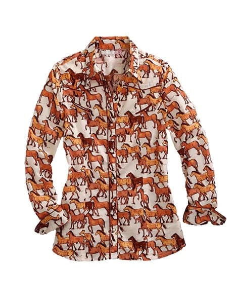 Tin Haul 1273 Courses of Horses (Brown) - Women's Western Shirt