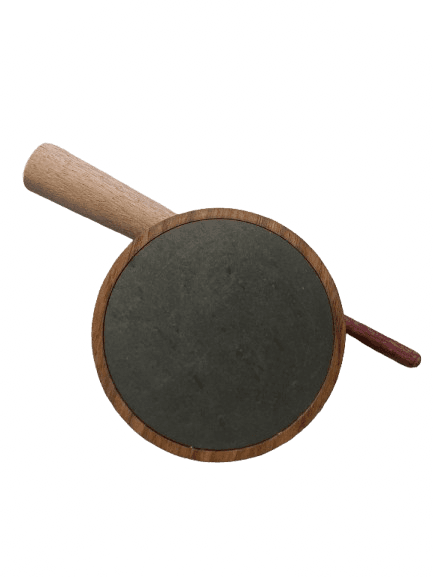 Black slate over glass